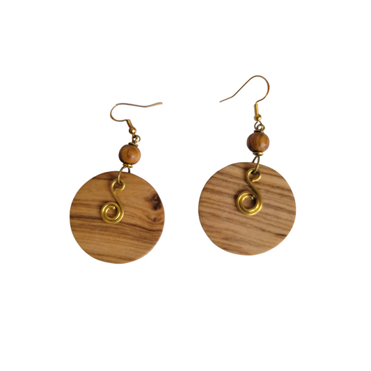 Wooden Circle Earrings