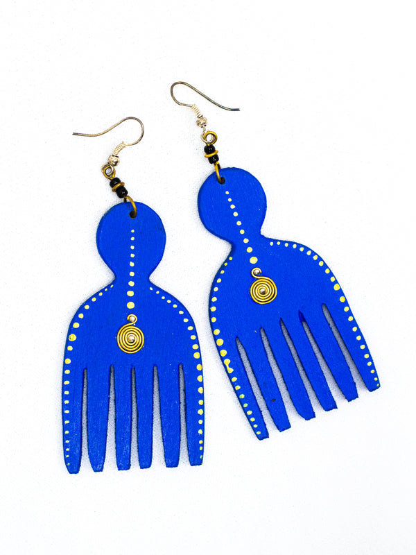 Blue Comb Earrings