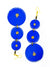 Blue 3 Circles Wooden Earrings