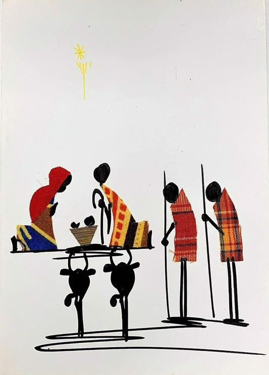 Kitenge Holy Family in the Manger Card