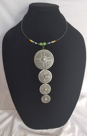 Patterned Mabati with Green & Black Beads