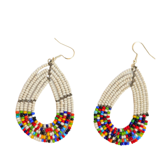 White & Masai colors Earrings