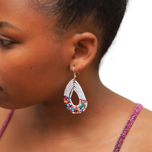 White & Masai colors Earrings