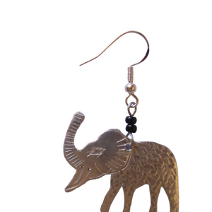 Brass Mini Elephant Earrings