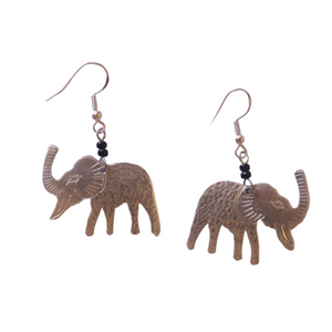 Brass Mini Elephant Earrings
