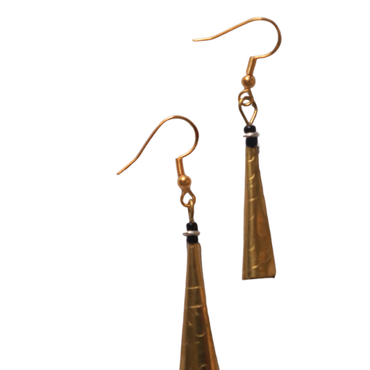 Small Funnel Brass Earrings