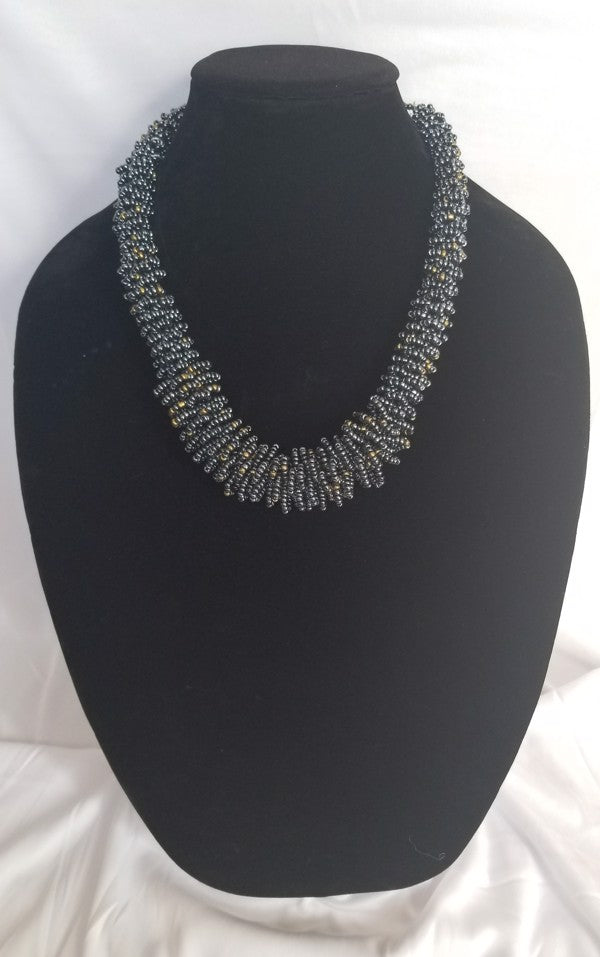 Platinum & Gold Beaded necklace
