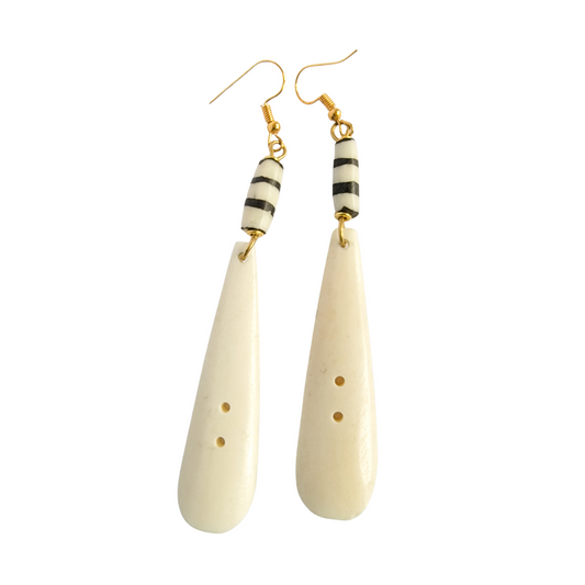 Black & White Bone Earrings